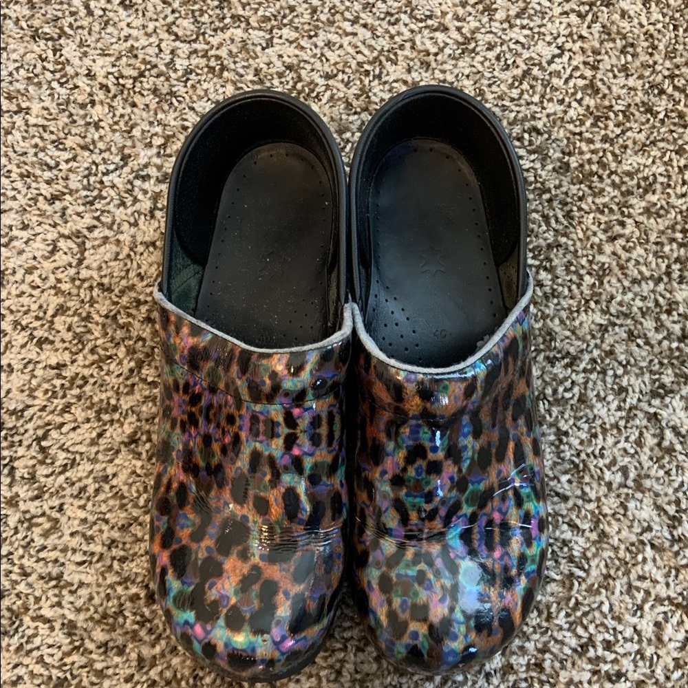 Dan ski Leopard Print Clogs size 40 - Picture 2 of 5